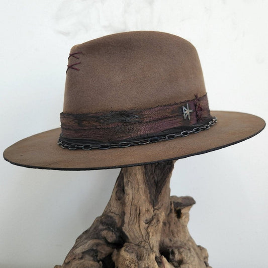 Lightly Distressed Scout Wool Felt Fedora Hat